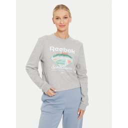 Reebok Суитшърт Court Sport FT Craw 100076214 Сив Regular Fit