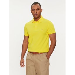 Tommy Hilfiger Тениска с яка и копчета 1985 MW0MW17771 Жълт Slim Fit