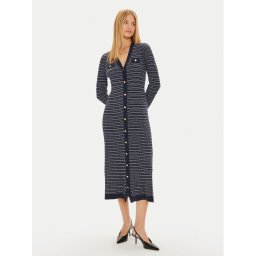 Tommy Hilfiger Плетена рокля WW0WW43083 Тъмносин Regular Fit