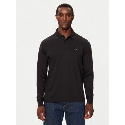 Tommy Hilfiger Тениска с яка и копчета MW0MW37317 Черен Regular Fit