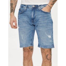 Pepe Jeans Дънкови шорти Taper Short PM801084RH7 Син Regular Fit