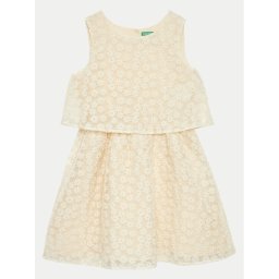 United Colors Of Benetton Лятна рокля 4W8NCV02I Екрю Regular Fit