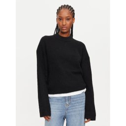 Calvin Klein Пуловер Textured Loose Sweater J20J224636 Черен Regular Fit