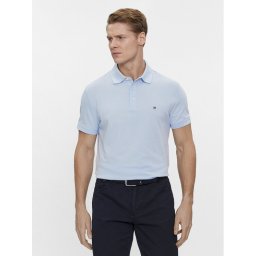 Tommy Hilfiger Тениска с яка и копчета 1985 MW0MW17771 Светлосиньо Slim Fit
