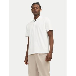 Jack&Jones Тениска с яка и копчета Crodney 12251180 Бял Regular Fit