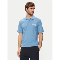 Jack & Jones Тениска с яка и копчета Josh 12247387 Син Standard Fit