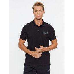 EA7 Emporio Armani Тениска с яка и копчета 6RPF78 PJBVZ 1200 Черен Regular Fit