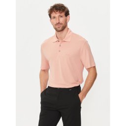 Boss Тениска с яка и копчета Press 55 50508830 Розов Regular Fit