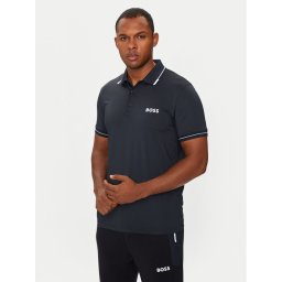 Boss Тениска с яка и копчета Paul Pro 50506203 Тъмносин Slim Fit