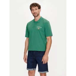 Jack&Jones Тениска с яка и копчета Jprblaalfie 12259678 Зелен Regular Fit