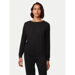 Triumph Тениска на пижама Cozy Comfort 10216538 Черен Regular Fit