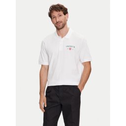 Jack&Jones Тениска с яка и копчета Jprblaalfie 12259678 Бял Regular Fit