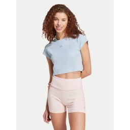 adidas Тишърт Lounge IY6744 Светлосиньо Slim Fit