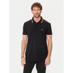 Boss Тениска с яка и копчета Paddy 1 50512995 Черен Regular Fit