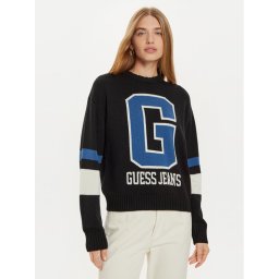 Guess Jeans Пуловер W4BR11 Z3HN2 Черен Regular Fit