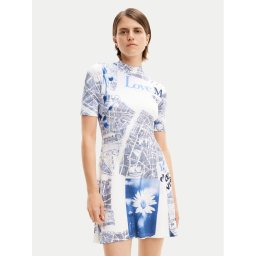 Desigual Ежедневна рокля MONSIEUR CHRISTIAN LACROIX Clavelitos 24SWVK54 Син Regular Fit