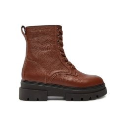 Tommy Hilfiger Зимни обувки Bicolor Leather Lace-Up FW0FW08160 Кафяв