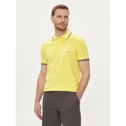 Tommy Hilfiger Тениска с яка и копчета 1985 MW0MW30750 Жълт Slim Fit