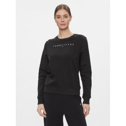 Tommy Jeans Суитшърт Linear DW0DW17323 Черен Regular Fit