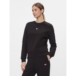 Tommy Jeans Суитшърт Badge DW0DW17325 Черен Boxy Fit