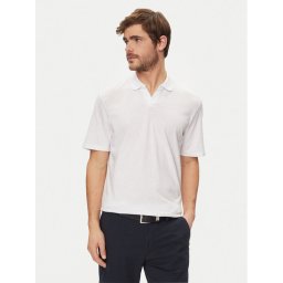 Jack&Jones Тениска с яка и копчета Summer 12246712 Бял Regular Fit