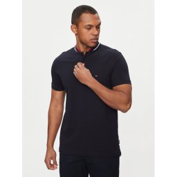 Tommy Hilfiger Тениска с яка и копчета Mao MW0MW34752 Тъмносин Slim Fit