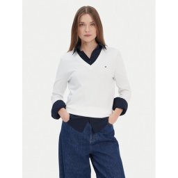 Tommy Hilfiger Пуловер WW0WW42049 Бял Regular Fit