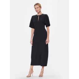 Tommy Hilfiger Коктейлна рокля Shiny Interlock C-Nk Ss WW0WW40732 Тъмносин Regular Fit