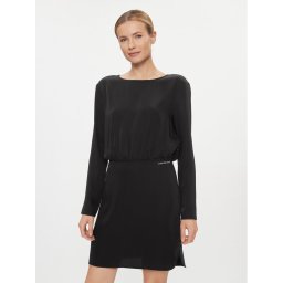Calvin Klein Jeans Коктейлна рокля Open Back Dress J20J222534 Черен Regular Fit