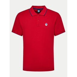 North Sails Тениска с яка и копчета 692452 Червен Regular Fit
