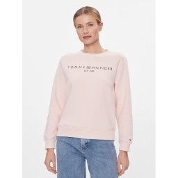 Tommy Hilfiger Суитшърт Logo WW0WW39791 Розов Regular Fit