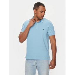 Tommy Hilfiger Тениска с яка и копчета 1985 MW0MW17771 Син Slim Fit