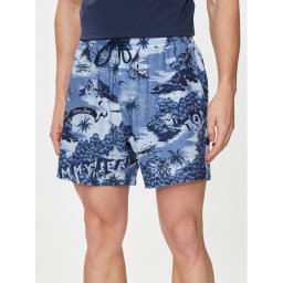 Tommy Jeans Шорти от плат Hawaiian DM0DM18807 Син Regular Fit