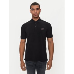 Hugo Тениска с яка и копчета Dereso_Gel 50528173 Черен Regular Fit