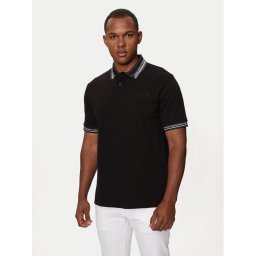 Versace Jeans Couture Тениска с яка и копчета 76GAGT09 Черен Regular Fit