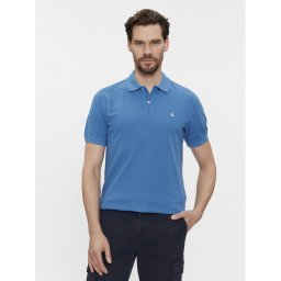 United Colors Of Benetton Тениска с яка и копчета 3089J3179 Син Regular Fit