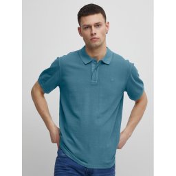 Blend Тениска с яка и копчета 20715297 Син Regular Fit