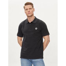 Save The Duck Тениска с яка и копчета Ovidio DR1213M-BATE18 Черен Regular Fit