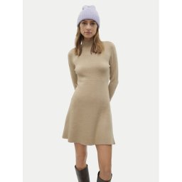 Vero Moda Плетена рокля Gold 10311379 Кафяв Regular Fit