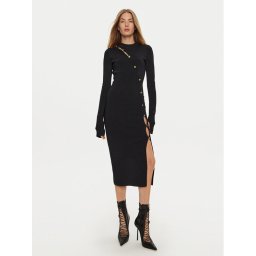Versace Jeans Couture Плетена рокля 77HAOMB3 Черен Slim Fit