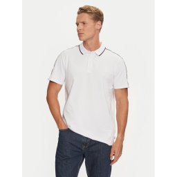 Guess Тениска с яка и копчета M4YP40 KARS0 Бял Regular Fit