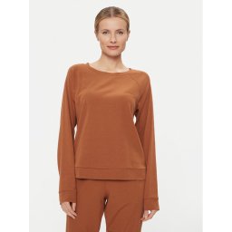 Calvin Klein Underwear Тениска на пижама 000QS7003E Кафяв Regular Fit