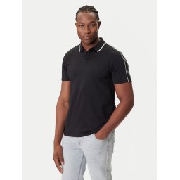 Guess Тениска с яка и копчета M4YP40 KARS0 Черен Regular Fit