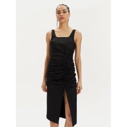KARL LAGERFELD Лятна рокля 241W1303 Черен Slim Fit