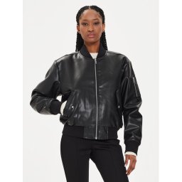 Calvin Klein Jeans Яке от имитация на кожа J20J223546 Черен Regular Fit