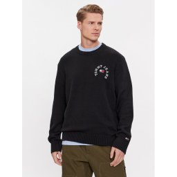 Tommy Jeans Пуловер Arched Graphic DM0DM16784 Черен Relaxed Fit