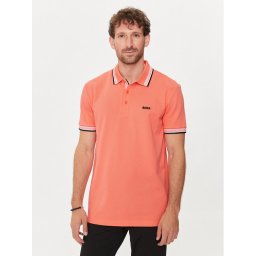 Boss Тениска с яка и копчета Paddy 50469055 Оранжев Regular Fit