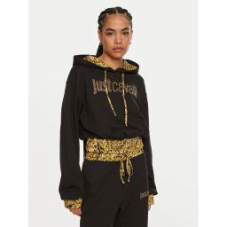 Just Cavalli Суитшърт 77PAIE21 Черен Regular Fit