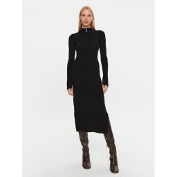 Patrizia Pepe Плетена рокля 2A2848/K214-K103 Черен Regular Fit
