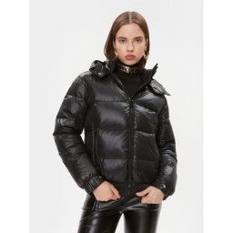 TWINSET Пухено яке 232TT2350 Черен Regular Fit